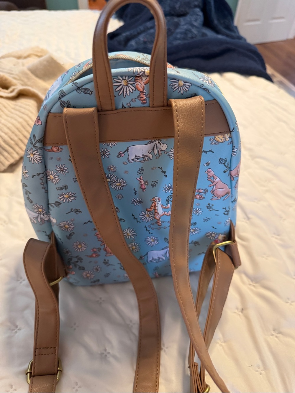 Disney Light Blue Floral Winnie the Pooh Mini Backpack - Picture 3 of 6